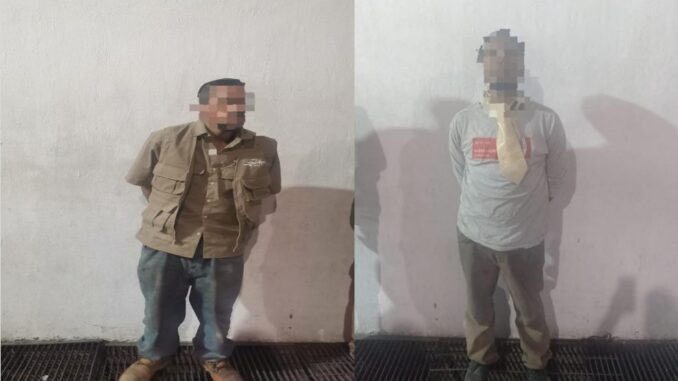 Oficiales de la Policía Vial de Aguascalientes detienen a dos personas, durante la madrugada de este domingo, a quienes les fueron asegurados dos objetos punzocortantes