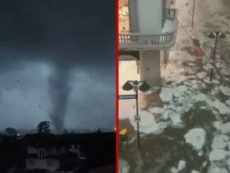 Tornado y río de hielo invaden Milán, Italia 