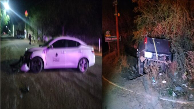 Accidente entre dos vehículos que se registró en el fraccionamiento Hacienda Nueva fue intervenido por Policías Viales de Aguascalientes