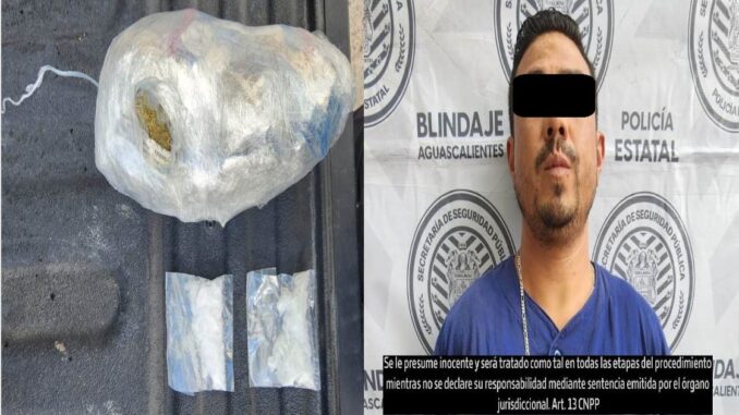 Presunto distribuidor de droga fue detenido con crystal y un kilo de mariguana