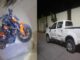Policías Viales de Aguascalientes atendieron el reporte de accidente que se registró entre una camioneta y una motocicleta en calles del fraccionamiento Puesta del Sol