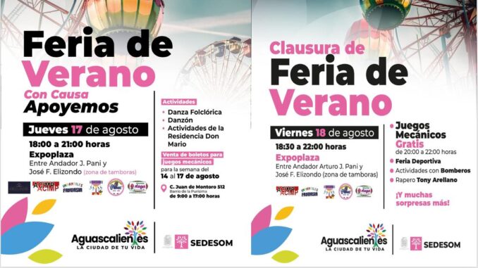 Municipio de Aguascalientes te invita a la “Feria de Verano Con Causa"