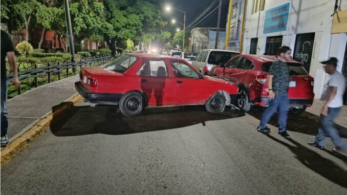 Choque que se registró en calles de la zona centro de la ciudad fue intervenido por Policías Viales de Aguascalientes