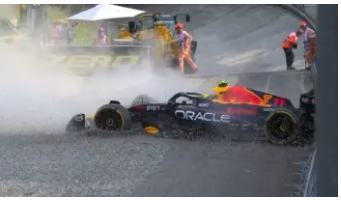 F1: Sergio Pérez choca en Monza; Sainz se impone en la P2 