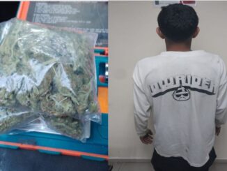 En poder de aproximadamente 32 gramos de hierba verde al parecer marihuana fue detenido motociclista en calles aledañas del Centro Comercial Agropecuario tras su persecución
