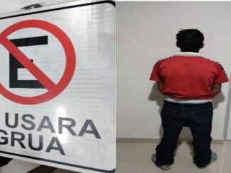 Policías Municipales de Aguascalientes detienen a un sujeto presunto responsable de robo de un señalamiento vial