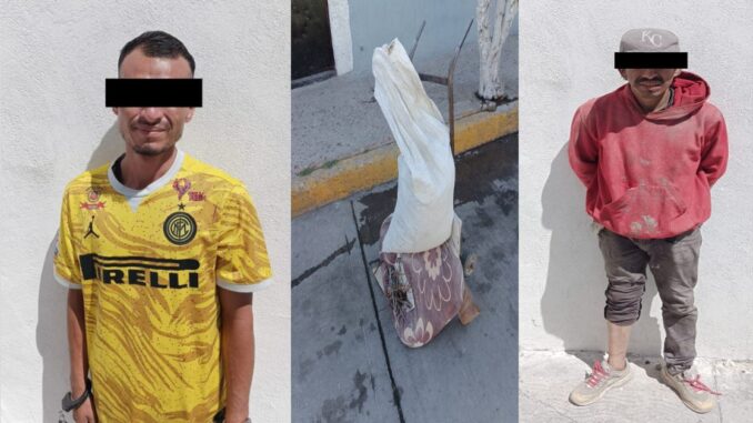 Presuntos responsables del robo de material de construcción fueron detenidos por Policías Municipales de Aguascalientes en la colonia Progreso