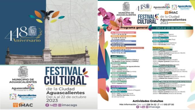 Actividades para celebrar el 448 Aniversario de la Ciudad de Aguascalientes