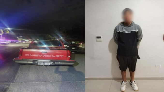 Por conducir un vehículo con reporte vigente de robo, persona del sexo masculino es detenida por Policías Municipales de Aguascalientes tras un operativo de respuesta