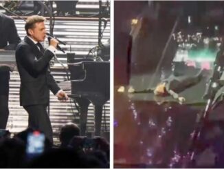Luis Miguel se resbala y sufre aparatosa caída durante concierto en CDMX