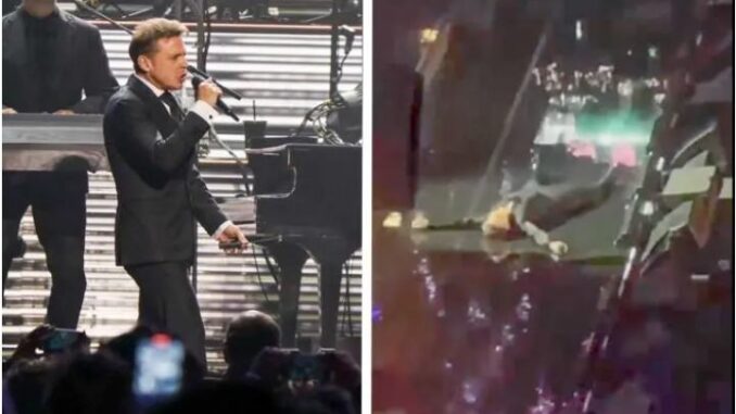 Luis Miguel se resbala y sufre aparatosa caída durante concierto en CDMX