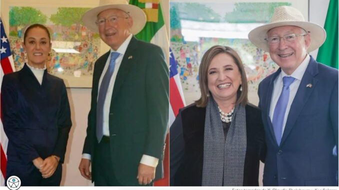Sheinbaum y Gálvez se reúnen con Ken Salazar para analizar agenda entre México y Estados Unidos