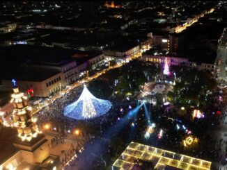 Permanecerán hasta el 7 de enero la iluminación y adornos navideños en el centro de la Ciudad de Aguascalientes