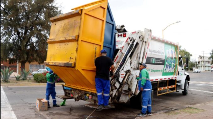 Implementa Municipio de Aguascalientes rutas de apoyo para la recolección de basura por festividades decembrinas