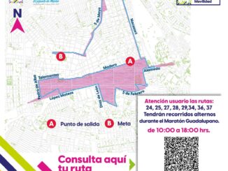 Cambio temporal en rutas de camiones urbanos por el Maratón Guadalupano