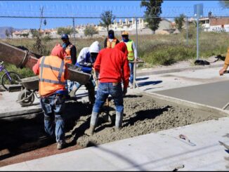 Avanza Municipio de Aguascalientes en la colocación de concreto hidráulico en Loma Bonita