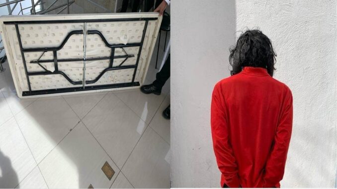 Oficiales de la Secretaría de Seguridad Pública Municipal (SSPM) de Aguascalientes detienen a una persona del sexo masculino en el fraccionamiento La Concepción II, por el probable delito de robo