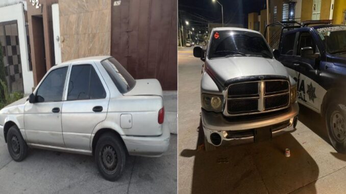 Policías Municipales de Aguascalientes localizan y recuperan dos vehículos con reporte vigente de robo