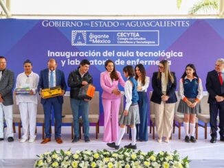 Inaugura Gobernadora Tere Jiménez aula tecnológica y laboratorio de Enfermería en el CECyTEA de Pabellón de Arteaga