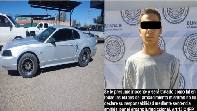 Persona detenida por conducir vehículo con reporte de robo