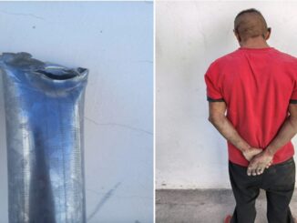 Elementos de la Policía Municipal de Aguascalientes detienen a una persona por los probables delitos de daños en propiedad privada y robo