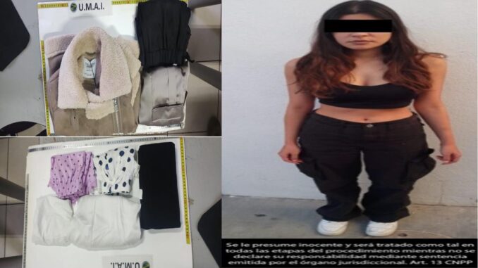 Mujer fue detenida en poder de varias prendas de vestir que sustrajo sin pagar de diferentes establecimientos del Centro Comercial Altaria