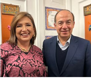 Xóchitl Gálvez se reúne en Madrid con Felipe Calderón y mexicanos residentes