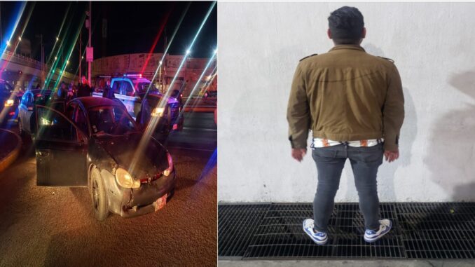Policías Viales de Aguascalientes detienen a un conductor en el fraccionamiento Solidaridad II, por el probable delito de lesiones
