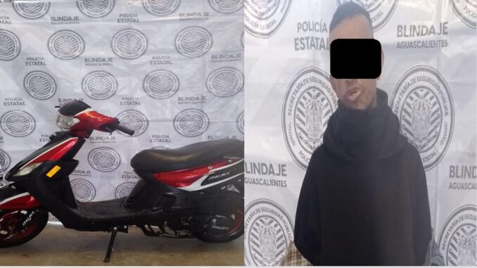 Personas detenidas por conducir motocicleta con reporte de robo