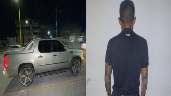 Policías Municipales de Aguascalientes detienen a una persona por el probable delito de robo de vehículo tras persecución