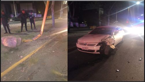 Policías Viales de Aguascalientes atendieron el reporte de aparatoso choque que se registró sobre Avenida Siglo XXI