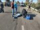Paramédicos del Grupo de Operaciones Aéreas (GOA) de la Policía Municipal de Aguascalientes, brindan atención prehospitalaria a una persona en la Carretera 45 Sur, tras sufrir una caída de su motocicleta