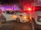 Policías Viales de Aguascalientes brindaron apoyo a los conductores de dos vehículos particulares, tras un choque registrado en la calle Talamantes