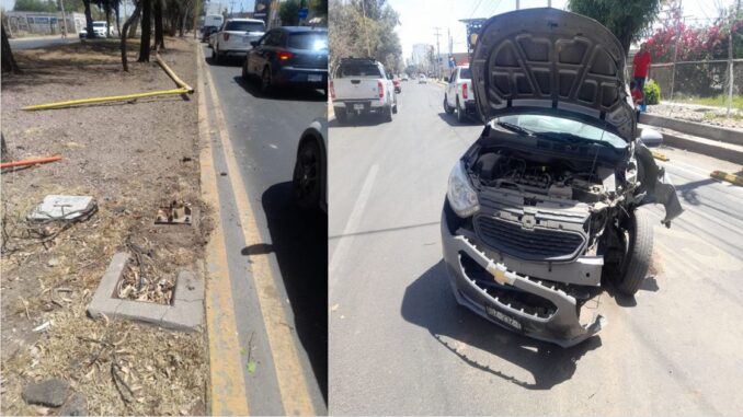 Policías Viales de Aguascalientes atendieron el reporte de accidente que se registró sobre Avenida Universidad