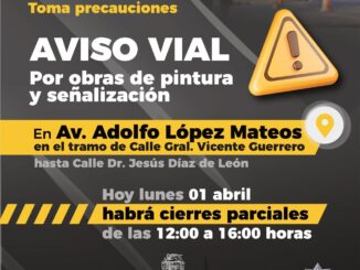 Aviso vial en el MuniAgs