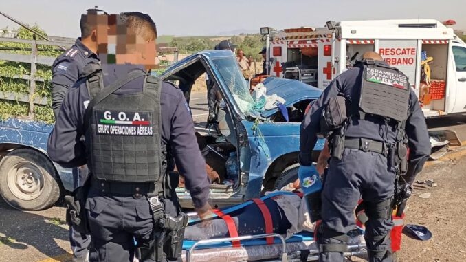 Paramédicos del Grupo de Operaciones Aéreas (GOA) de la Policía Municipal de Aguascalientes brindaron atención prehospitalaria a una persona tras verse involucrado en un hecho de tránsito