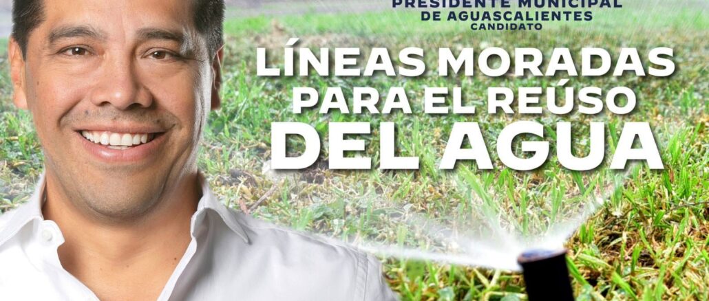 Impulsará Leo Montañez la construcción de más líneas moradas para el reúso de agua tratada en el mantenimiento de áreas verdes