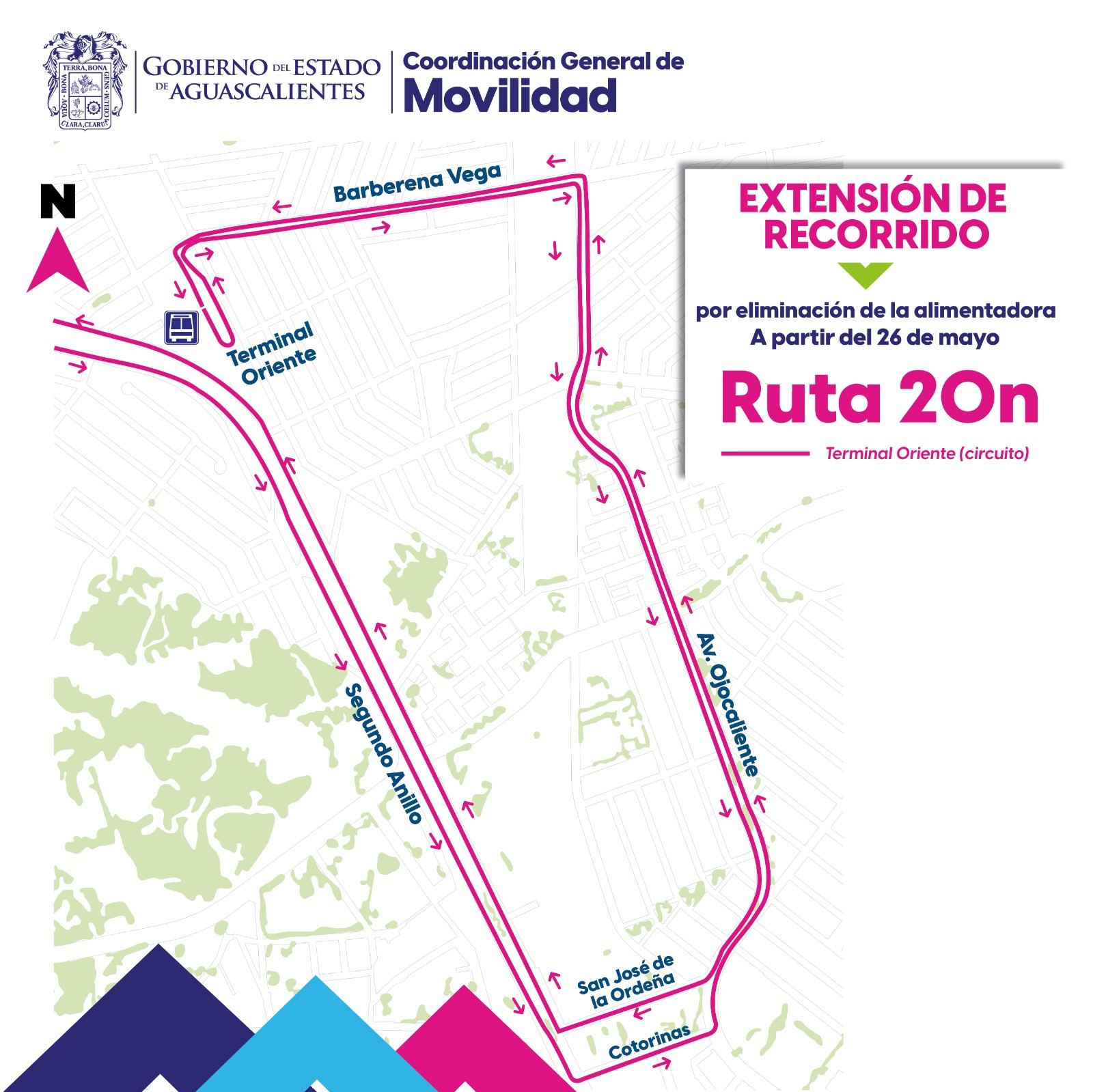 Rutas 20 norte y 20 sur amplían su recorrido a partir del domingo