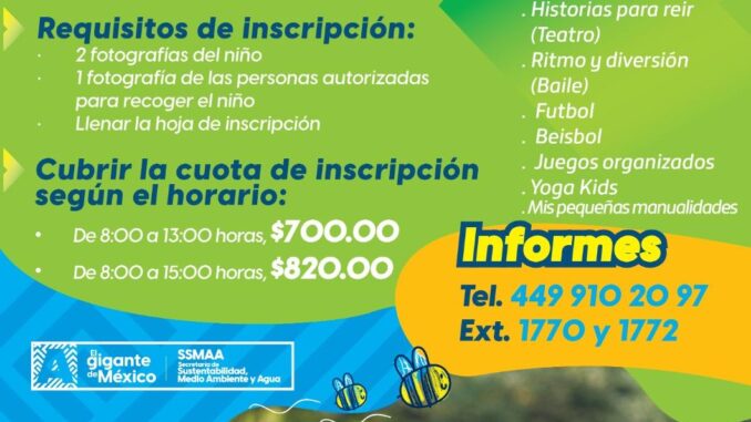 Invitan a los Cursos de Verano en los Parques Rodolfo Landeros y El Cedazo