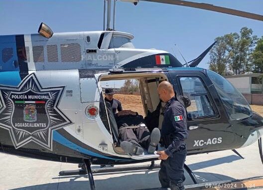 Capacitan al Grupo de Operaciones aéreas de la Policía Municipal de Aguascalientes en evacuación aeromédica de personas lesionadas