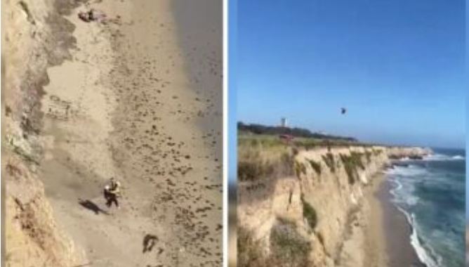 Surfista es rescatado tras escribir 'AYUDA' con piedras en la arena 