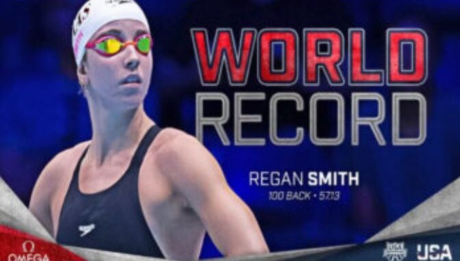 Impone Regan Smith nuevo récord mundial en 100 metros dorso