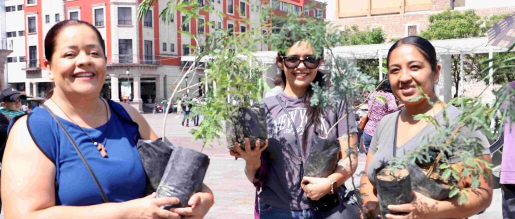 Cientos de familias participaron en la donación de árboles que realizaron Gobierno del Estado y Municipio de Aguascalientes