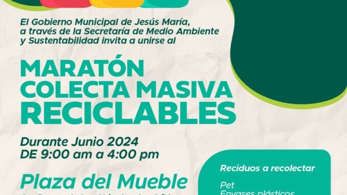 Comprometido con el Medio Ambiente, Jesús María lleva a cabo colecta masiva de derechos