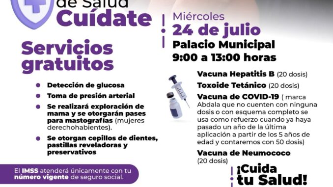 Continúa la campaña de salud “Cuídate”