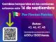 Habrá cambio de recorrido en Rutas de transporte urbano este 16 de septiembre