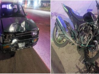 Choque frontal entre motociclista y un vehículo sobre Bulevar Adolfo Ruiz Cortinez es intervenido por Policías Viales de Aguascalientes