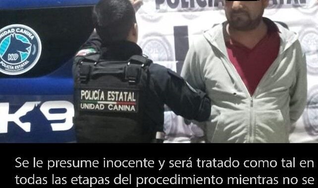 Debido a que llevaba droga entre sus pertenencias fue detenido