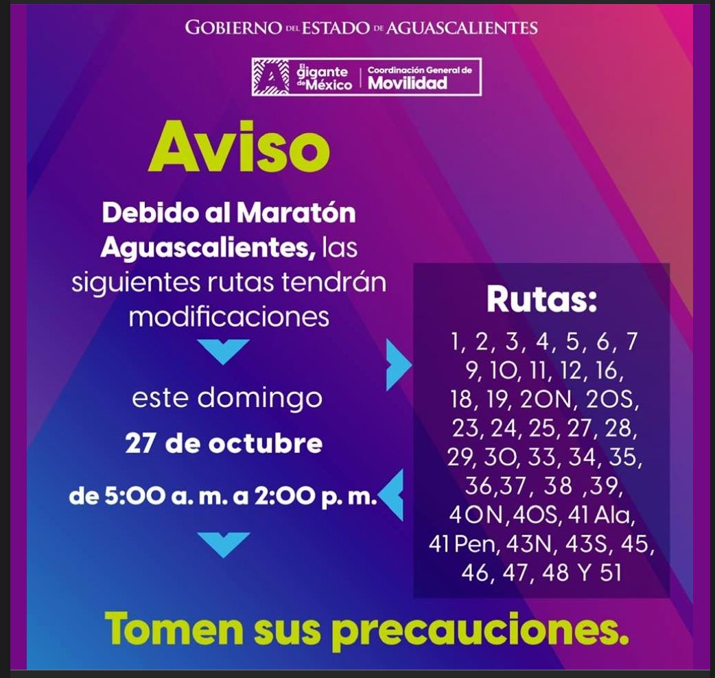Cambios en Rutas del Transporte Público