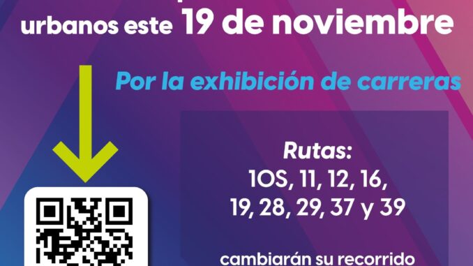 Cambios en Rutas de urbanos este martes 19 de noviembre